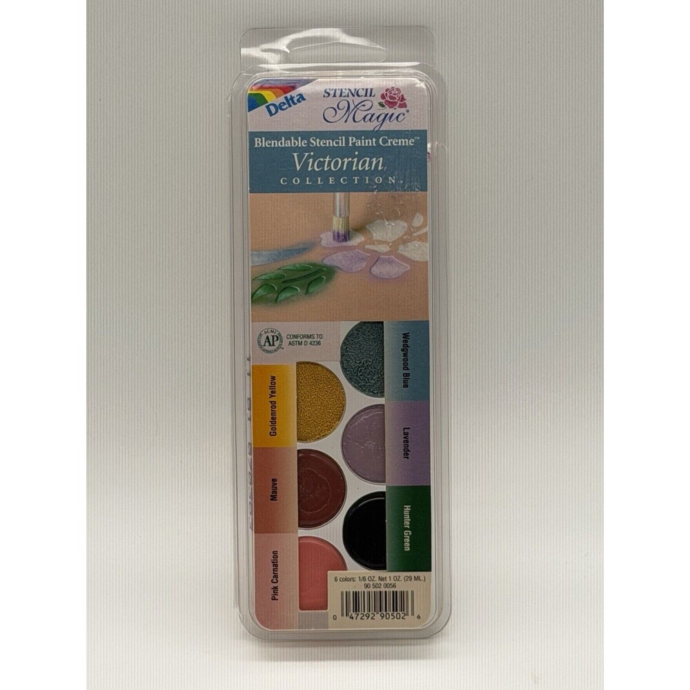 VTG Stencil Magic by Delta Oil Stencil Paint Victorian Pack of 6 Color Nontoxic